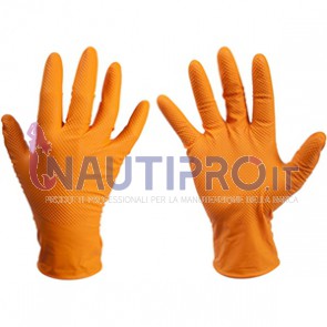 Guanti nitrile arancio super resistenti Conf.50pz